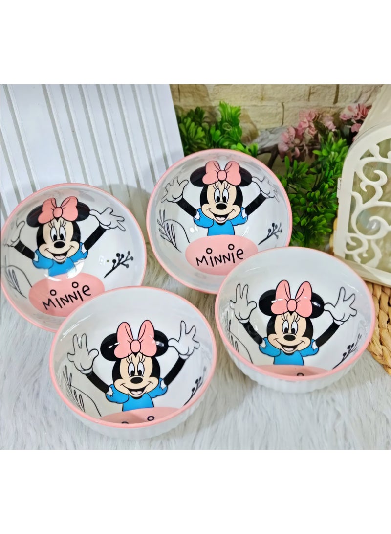 ميني طقم ٤ قطع بولة بورسلين ميني ماوس للشوربة و النودلز و الكورن فليكس - Image 3